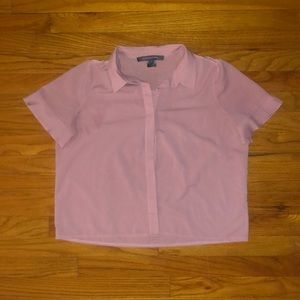 French Connection dusty pink short sleeve button up